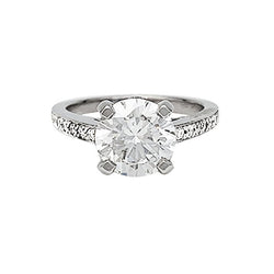 Bague solitaire diamant 2,02 carats en platine - Castafiore