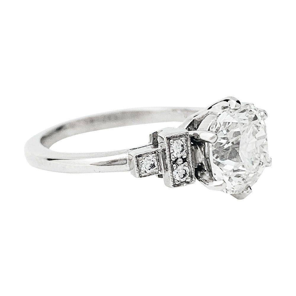Bague solitaire diamant 2,06 carats en or blanc - Castafiore