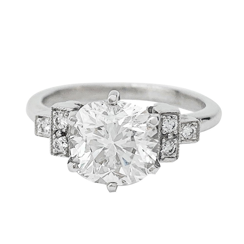 Bague solitaire diamant 2,06 carats en or blanc - Castafiore