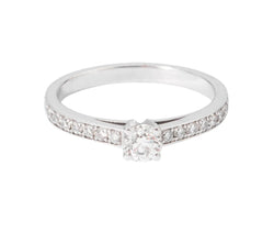 Bague solitaire diamant sur or gris - Castafiore