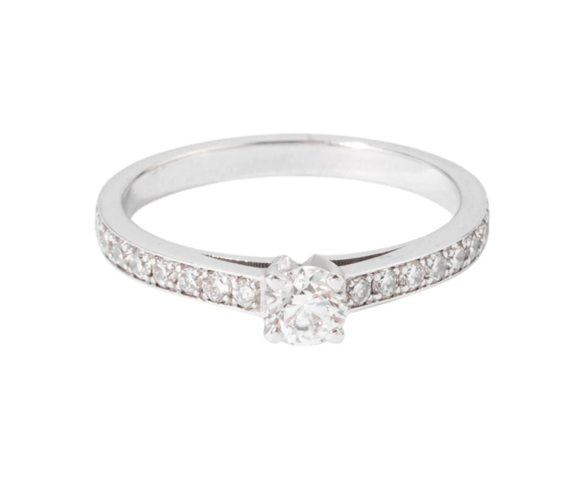 Bague solitaire diamant sur or gris - Castafiore