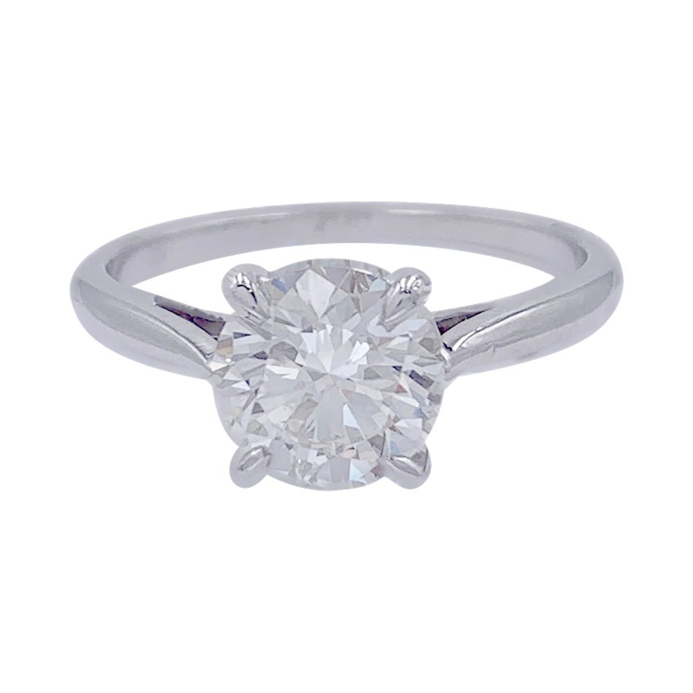 Bague solitaire en or blanc, diamant 1,36 carat - Castafiore