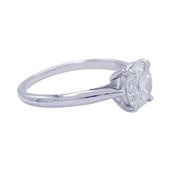 Bague solitaire en or blanc, diamant 1,36 carat - Castafiore