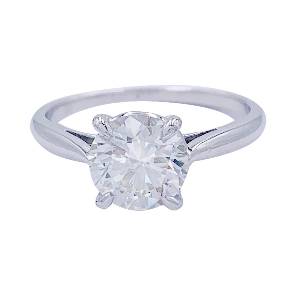 Bague solitaire en or blanc, diamant 1,36 carat - Castafiore
