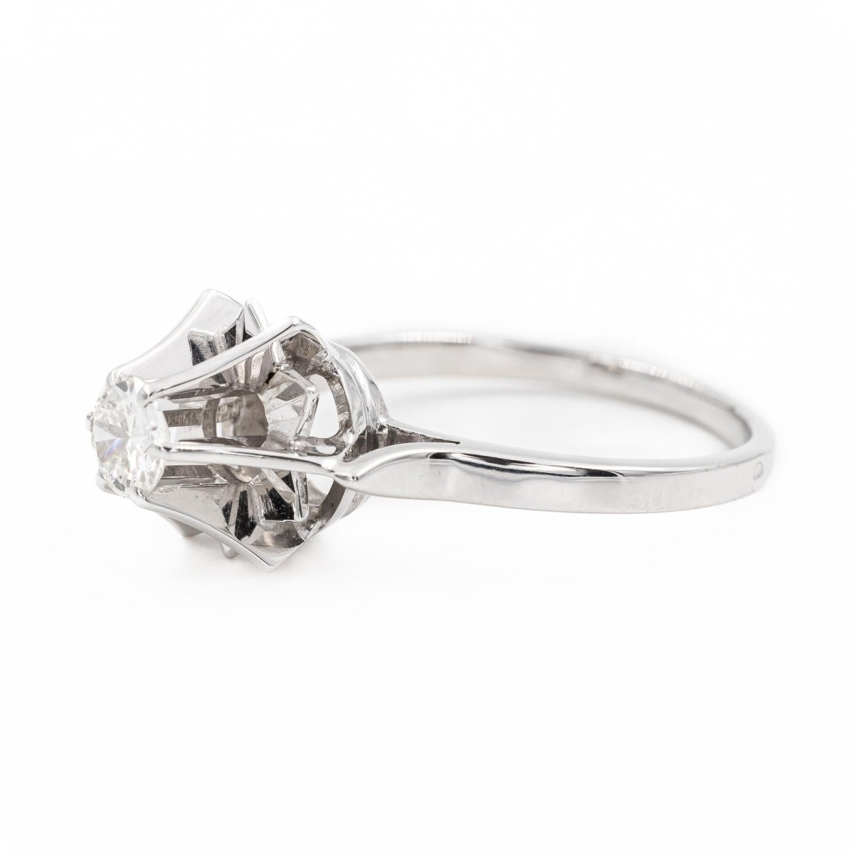 Bague Solitaire en or blanc diamant - Castafiore