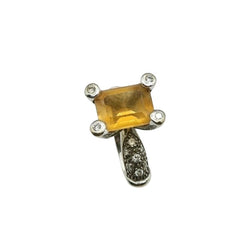 Bague Solitaire en or blanc et citrine - Castafiore