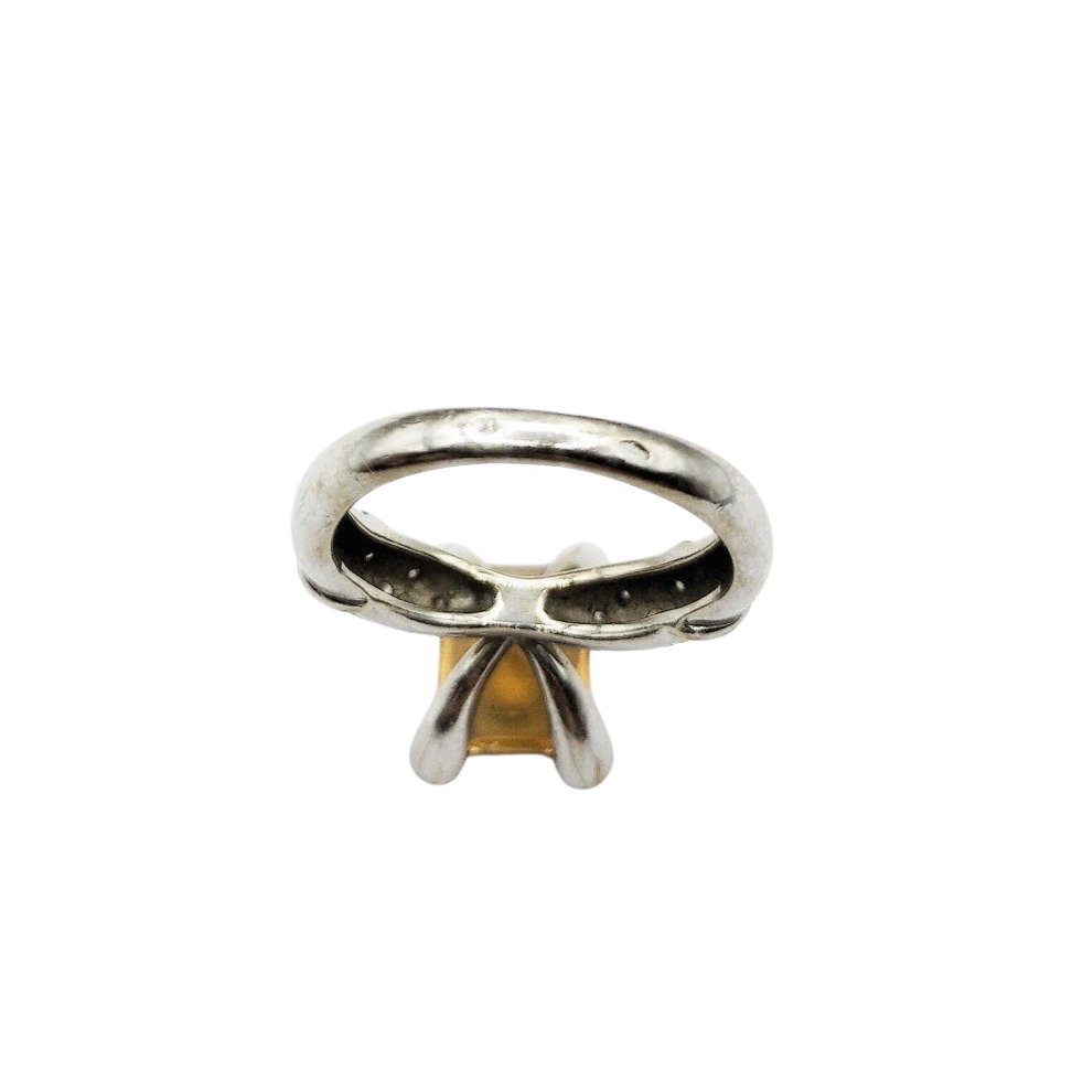 Bague Solitaire en or blanc et citrine - Castafiore