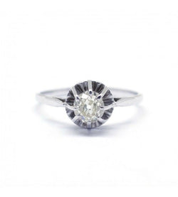 Bague Solitaire en or blanc et diamant - Castafiore