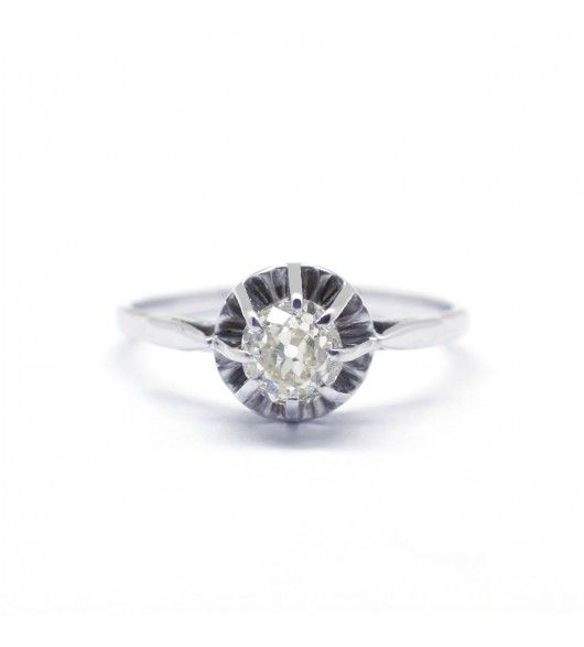 Bague Solitaire en or blanc et diamant - Castafiore