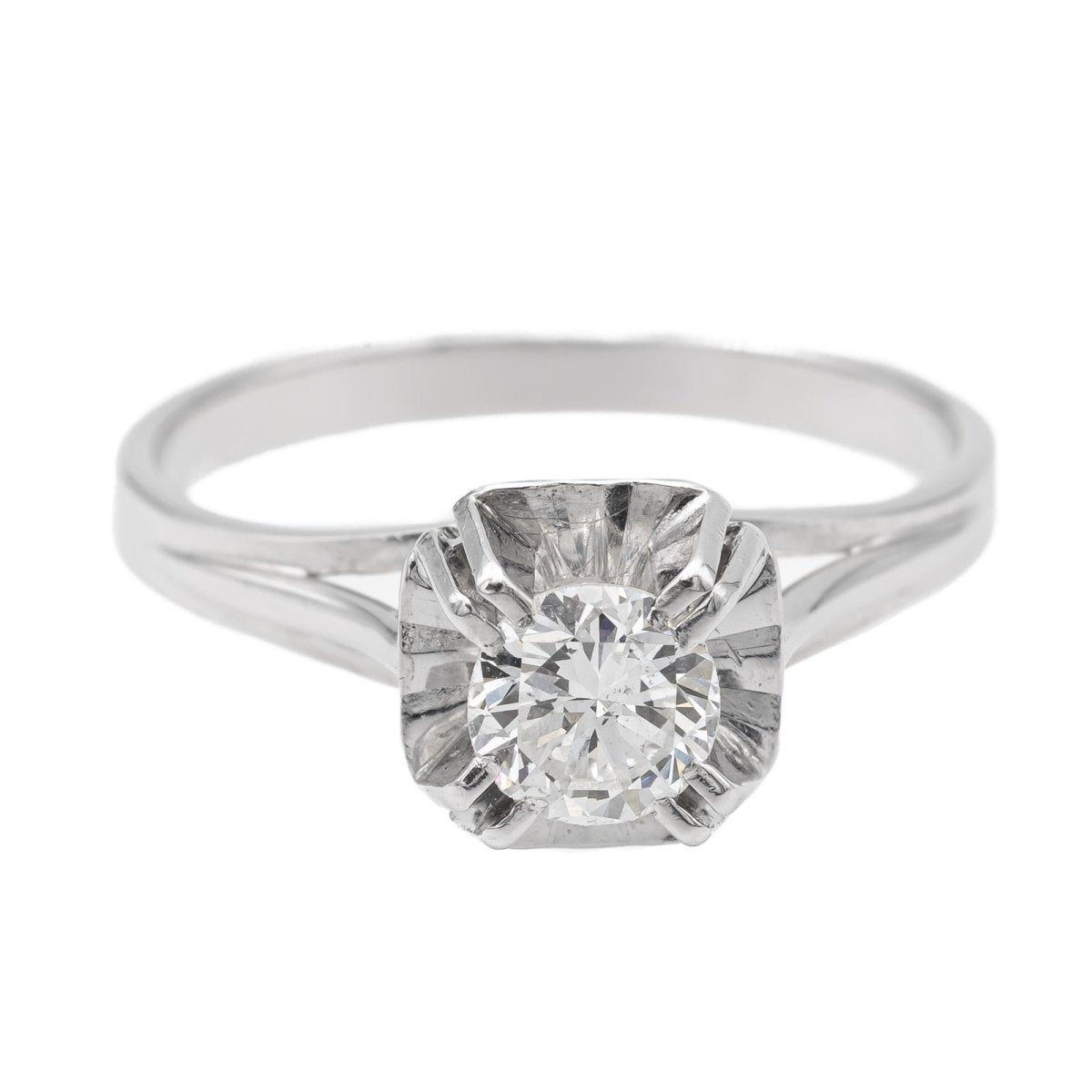 Bague Solitaire en or blanc et diamant - Castafiore