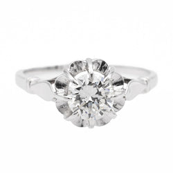 Bague Solitaire en or blanc et diamant - Castafiore