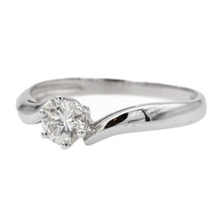 Bague Solitaire en or blanc et diamant - Castafiore