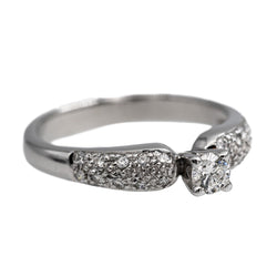 Bague Solitaire en or blanc et diamant - Castafiore