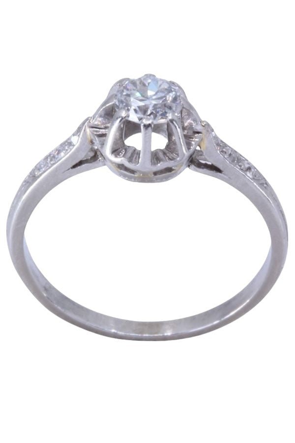 Bague Solitaire en or blanc et diamant - Castafiore