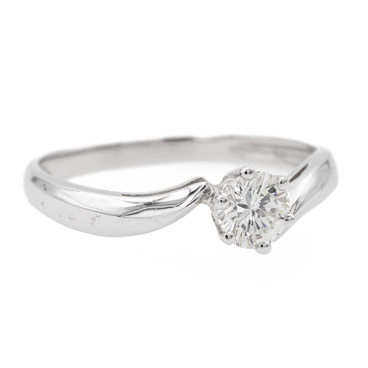 Bague Solitaire en or blanc et diamant - Castafiore