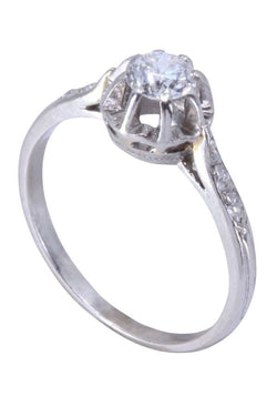 Bague Solitaire en or blanc et diamant - Castafiore