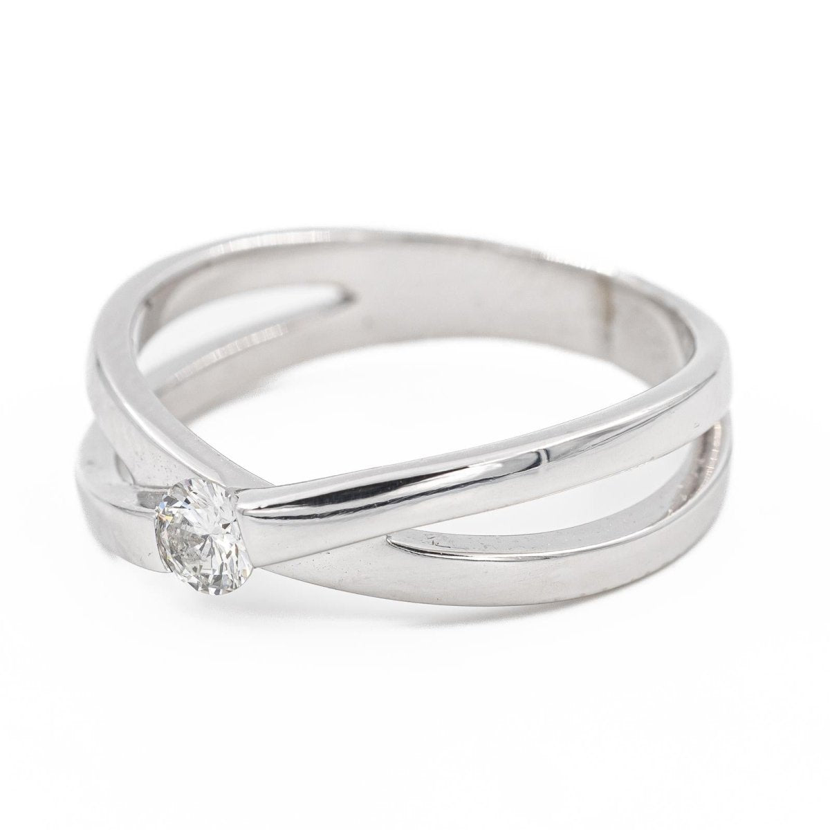 Bague solitaire en or blanc et diamant - Castafiore