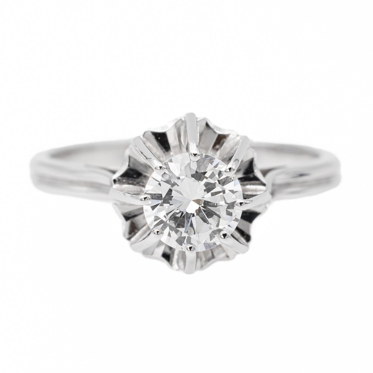 Bague solitaire en or blanc et diamant - Castafiore