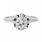 Bague solitaire en or blanc et diamant - Castafiore