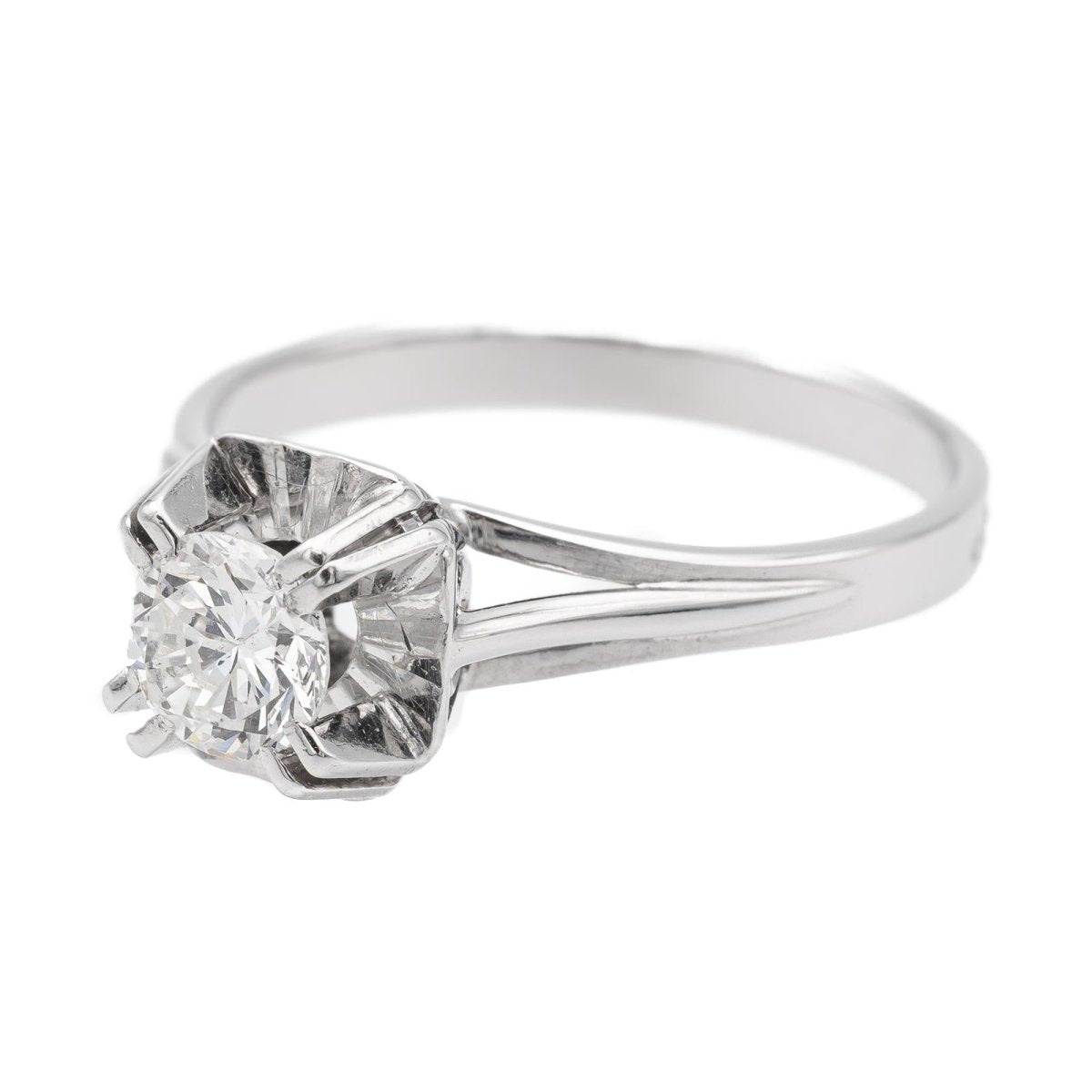 Bague Solitaire en or blanc et diamant - Castafiore