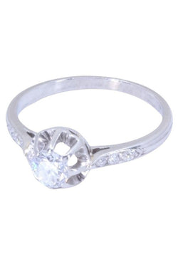 Bague Solitaire en or blanc et diamant - Castafiore