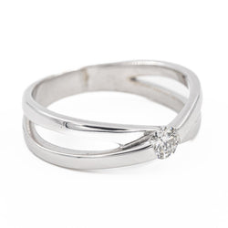 Bague solitaire en or blanc et diamant - Castafiore