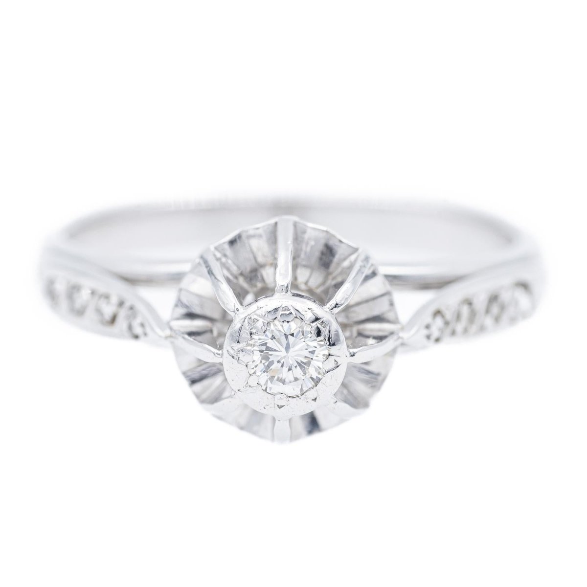 Bague Solitaire en or blanc et diamant - Castafiore