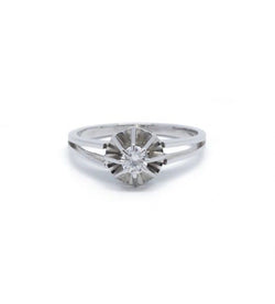 Bague Solitaire en or blanc et diamant - Castafiore