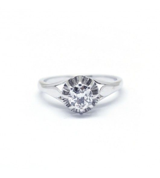 Bague Solitaire en or blanc et diamant - Castafiore