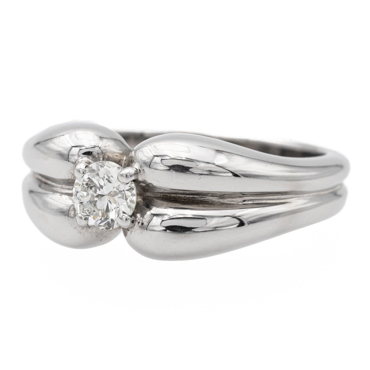 Bague Solitaire en or blanc et diamant - Castafiore