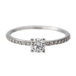 Bague Solitaire en or blanc et diamants - Castafiore