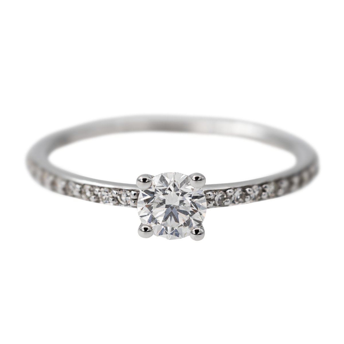 Bague Solitaire en or blanc et diamants - Castafiore