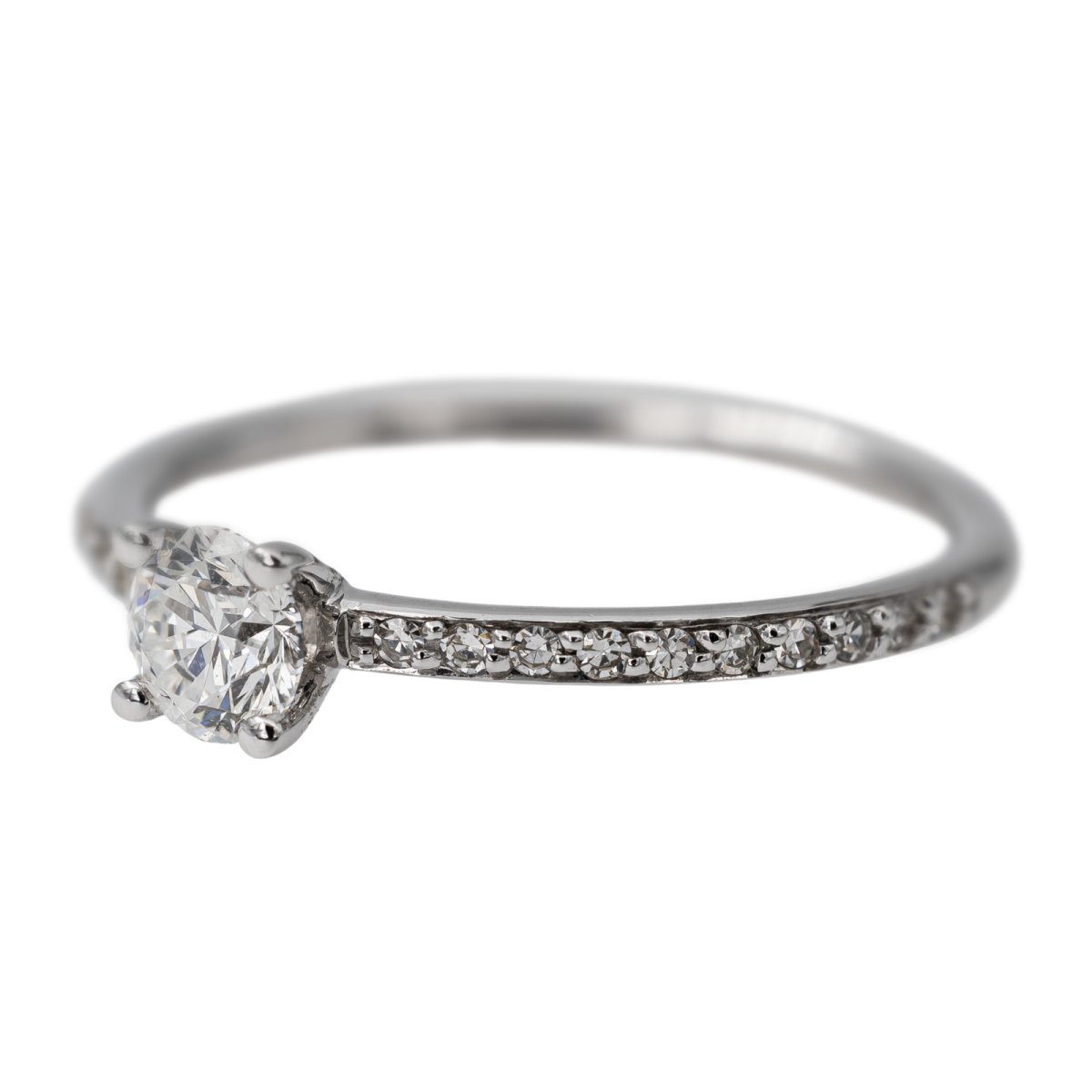Bague Solitaire en or blanc et diamants - Castafiore