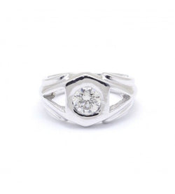 Bague Solitaire en or blanc et diamants - Castafiore