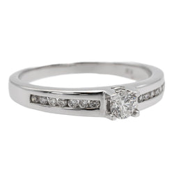Bague Solitaire en or blanc et diamants - Castafiore