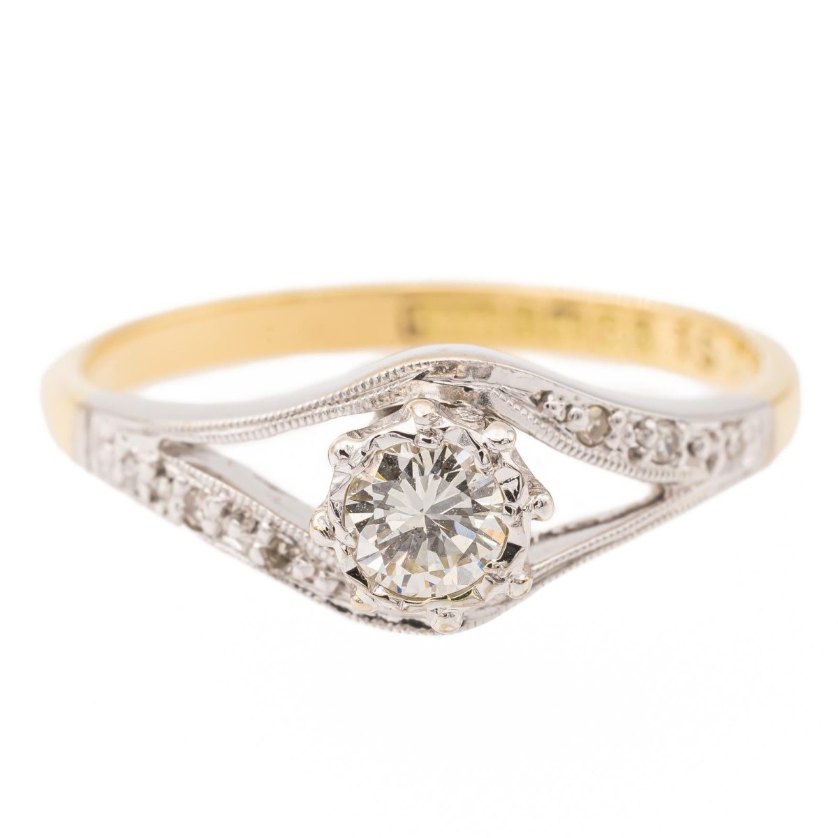 Bague Solitaire en or blanc et diamants - Castafiore