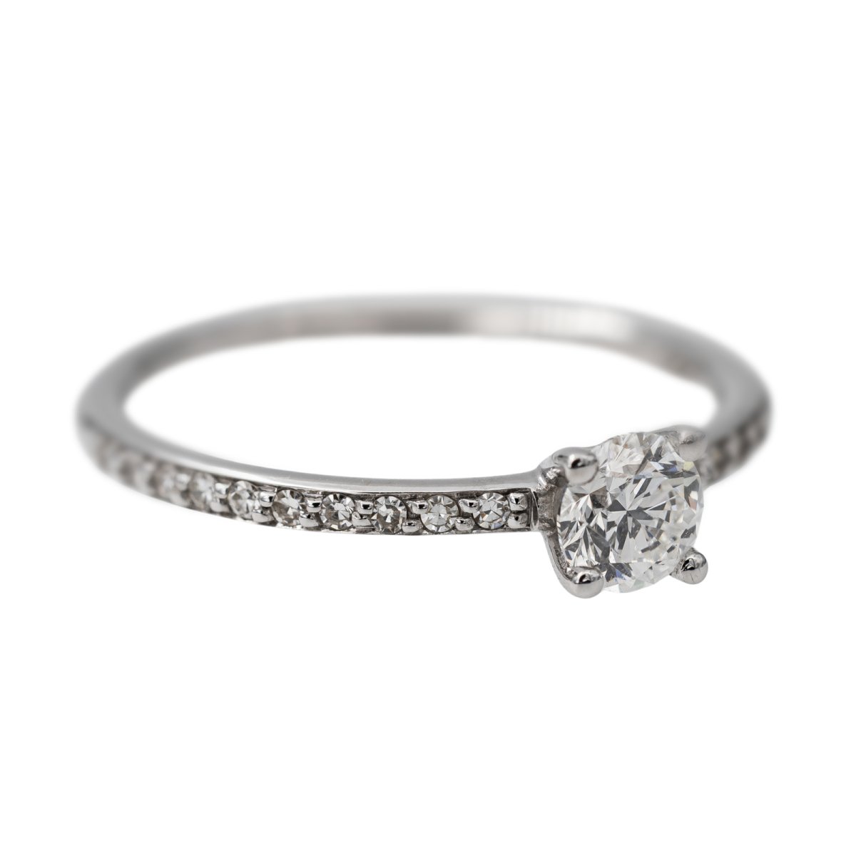 Bague Solitaire en or blanc et diamants - Castafiore