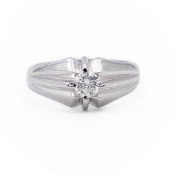 Bague Solitaire en or blanc et diamants - Castafiore