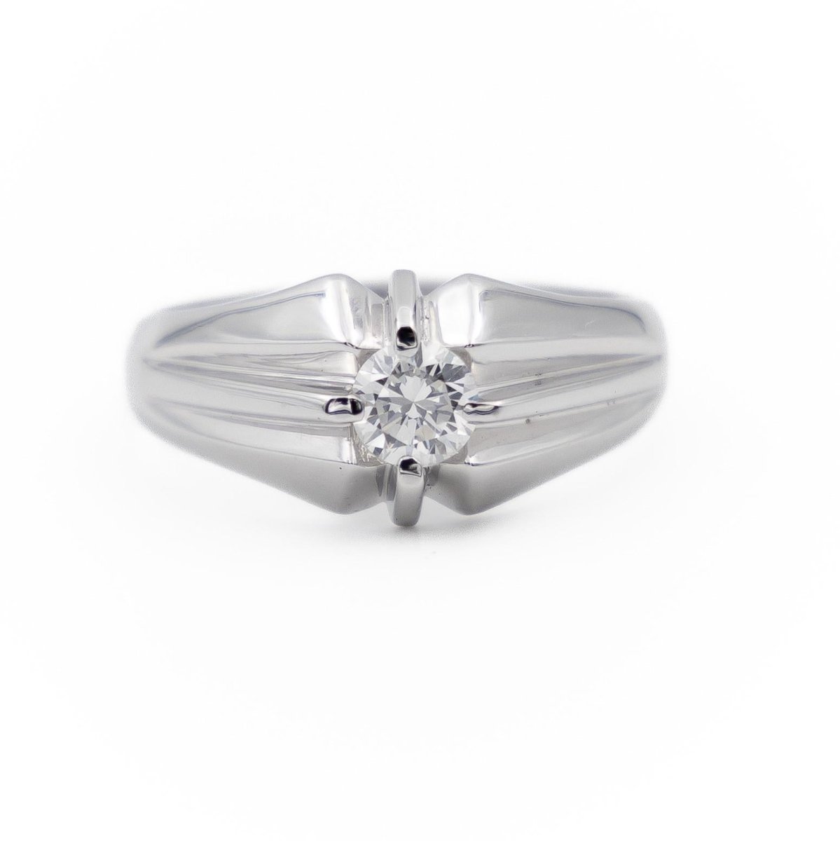 Bague Solitaire en or blanc et diamants - Castafiore
