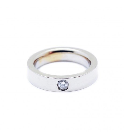 Bague Solitaire en or blanc et diamants - Castafiore
