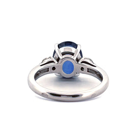 Bague Solitaire en or blanc et en saphir et diamants - Castafiore