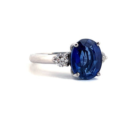 Bague Solitaire en or blanc et en saphir et diamants - Castafiore