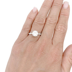 Bague solitaire en or blanc, platine et diamant - Castafiore