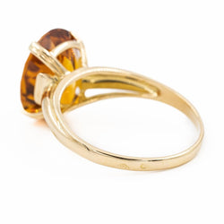 Bague Solitaire en or jaune et citrine - Castafiore