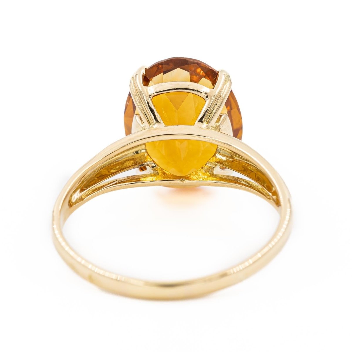 Bague Solitaire en or jaune et citrine - Castafiore