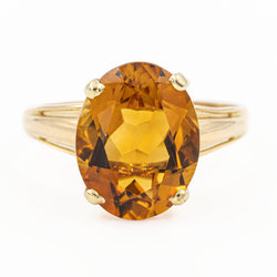 Bague Solitaire en or jaune et citrine - Castafiore
