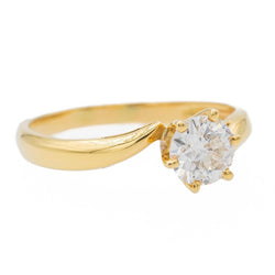 Bague Solitaire en or jaune et diamant - Castafiore