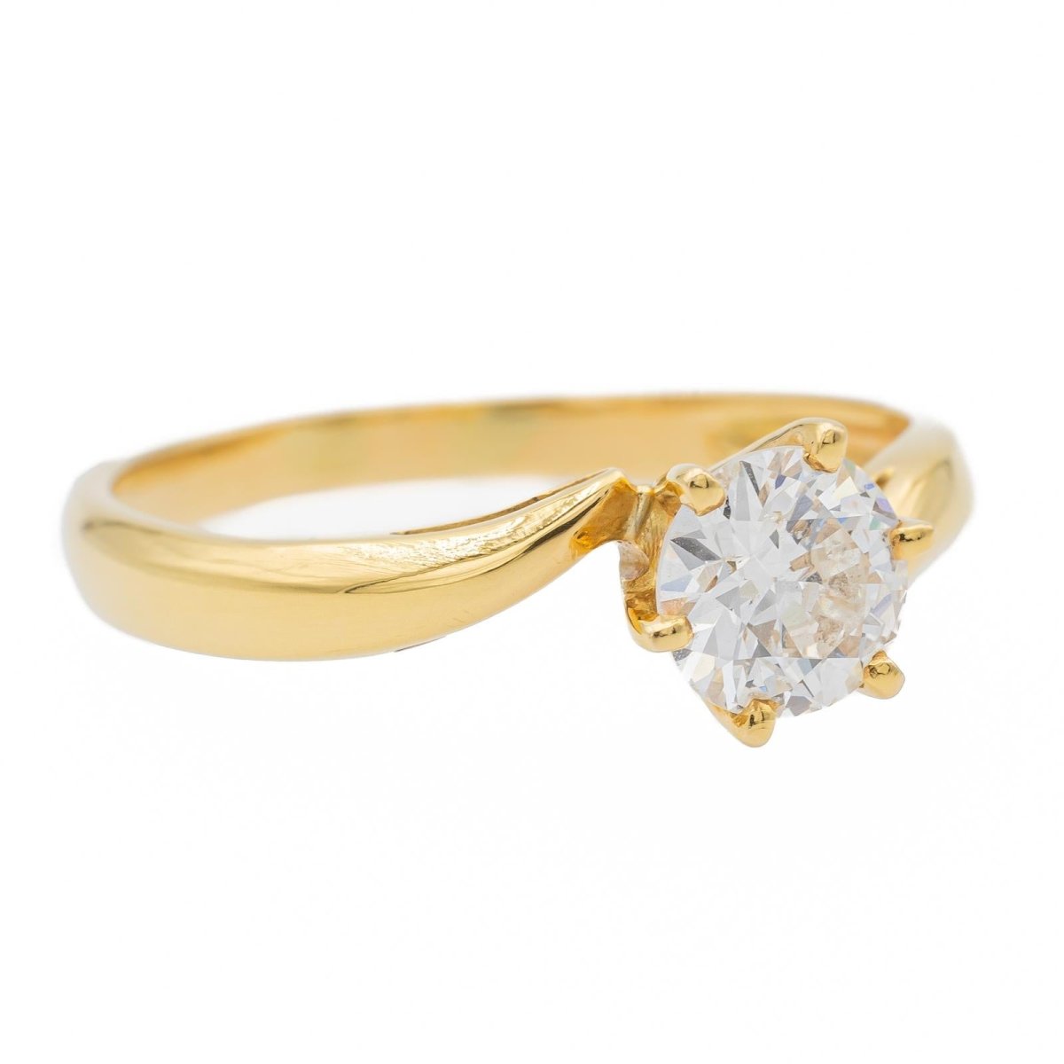 Bague Solitaire en or jaune et diamant - Castafiore