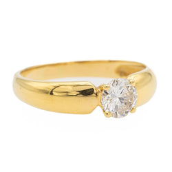 Bague Solitaire en or jaune et diamant - Castafiore