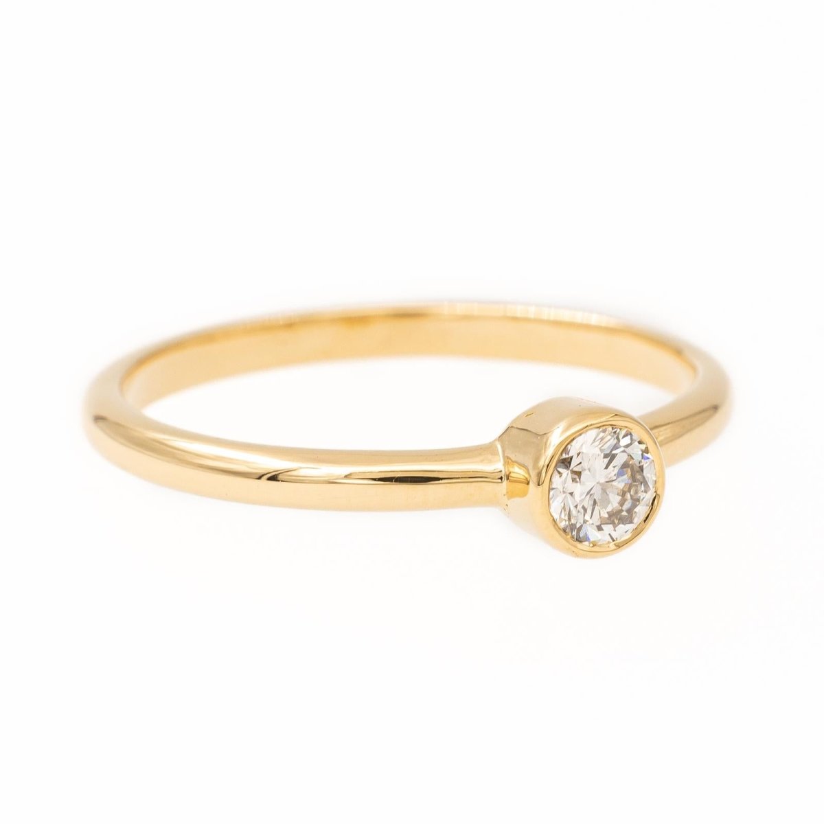 Bague Solitaire en or jaune et diamant - Castafiore